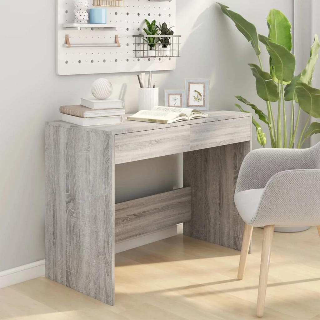 Gray Engineered Wood Writing Desk J399