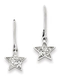 Sterling Silver Rhodium-plated Diamond Leverback Earrings N1857