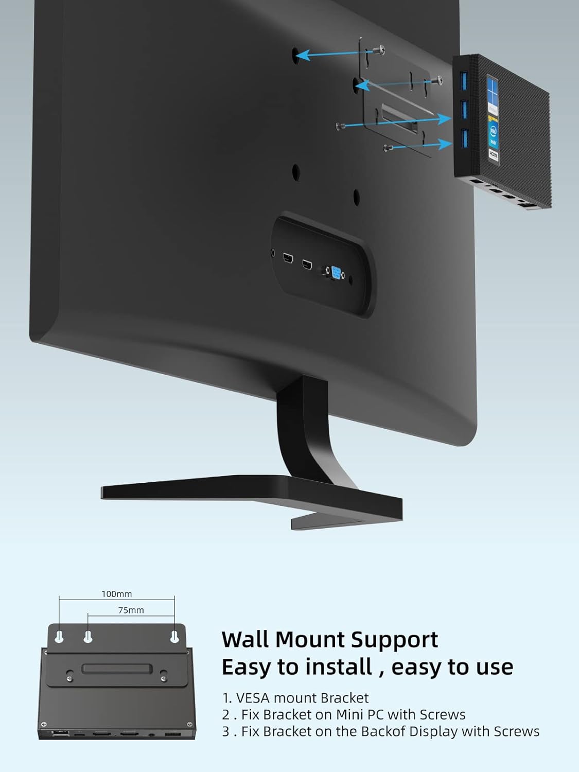 Fanless Mini PC 8G 256GB 4K Dual HDMI Gigabit Ethernet C6045