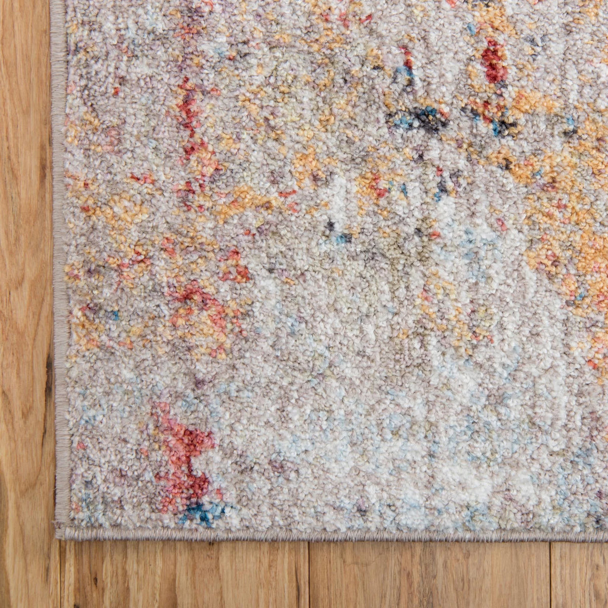 Rainbow Rug Multi/Beige 4' Square Abstract Bohemian R67793