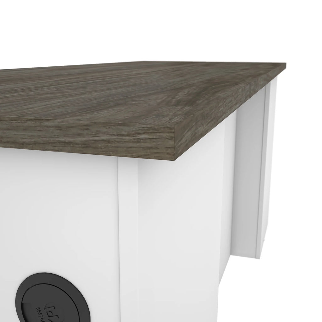 71W Desk Shell in Walnut Grey & White K290