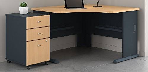 48 in. Corner Desk with Mobile File Cabinet - Beech H985961