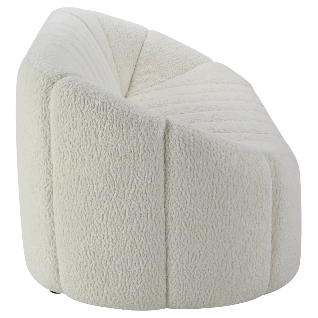 White Teddy Sherpa Wooden Frame Sofa N2913