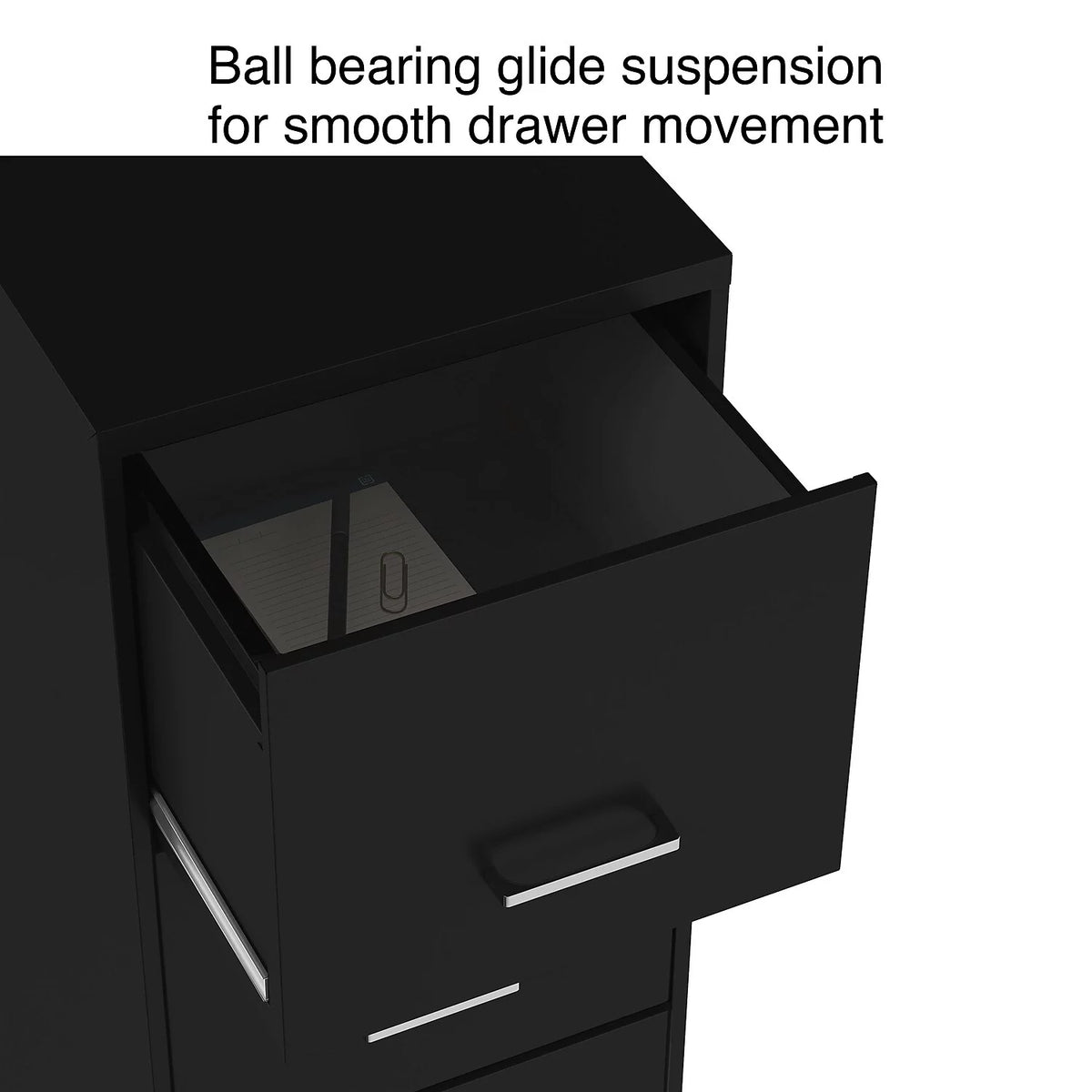 4 Drawer Vertical File Cabinet Locking Letter Black V86033