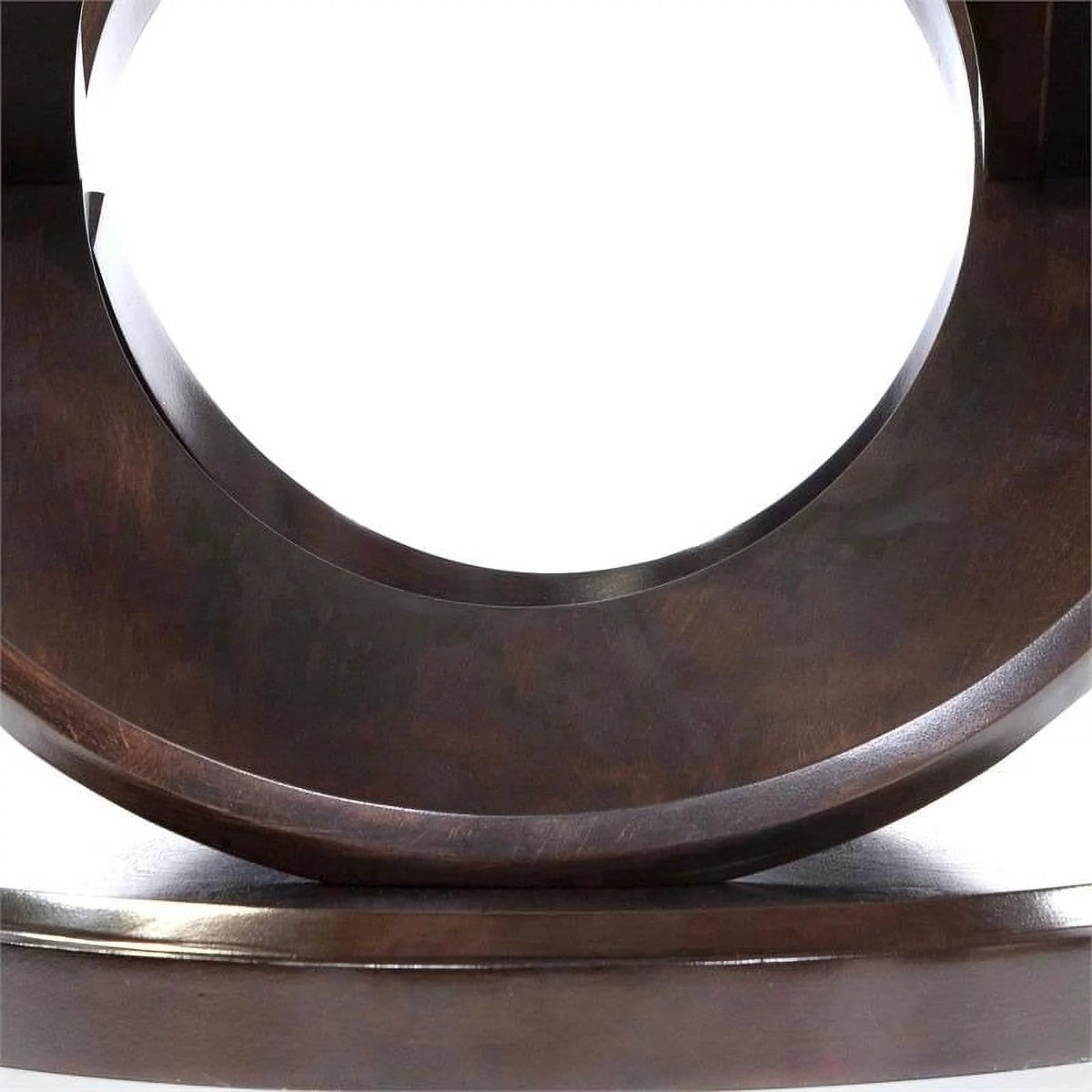 Glass Top End Table in Dark Walnut Brown S159