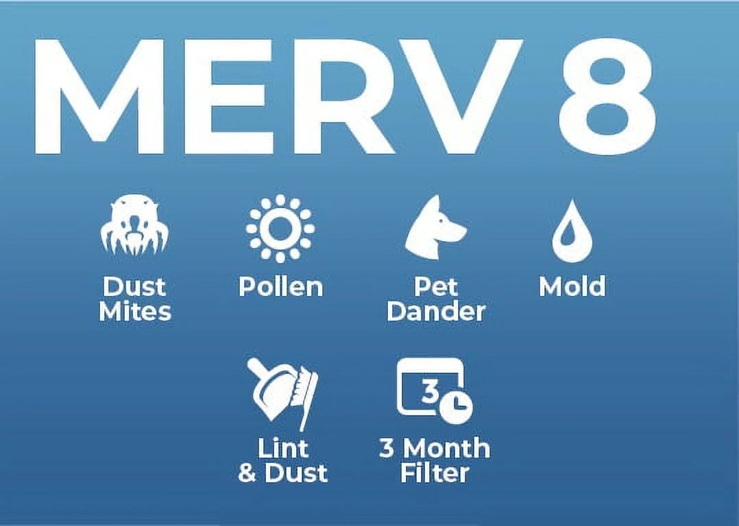 15x25x1 MERV 8 1" Air Filters, 4 Pack K60707