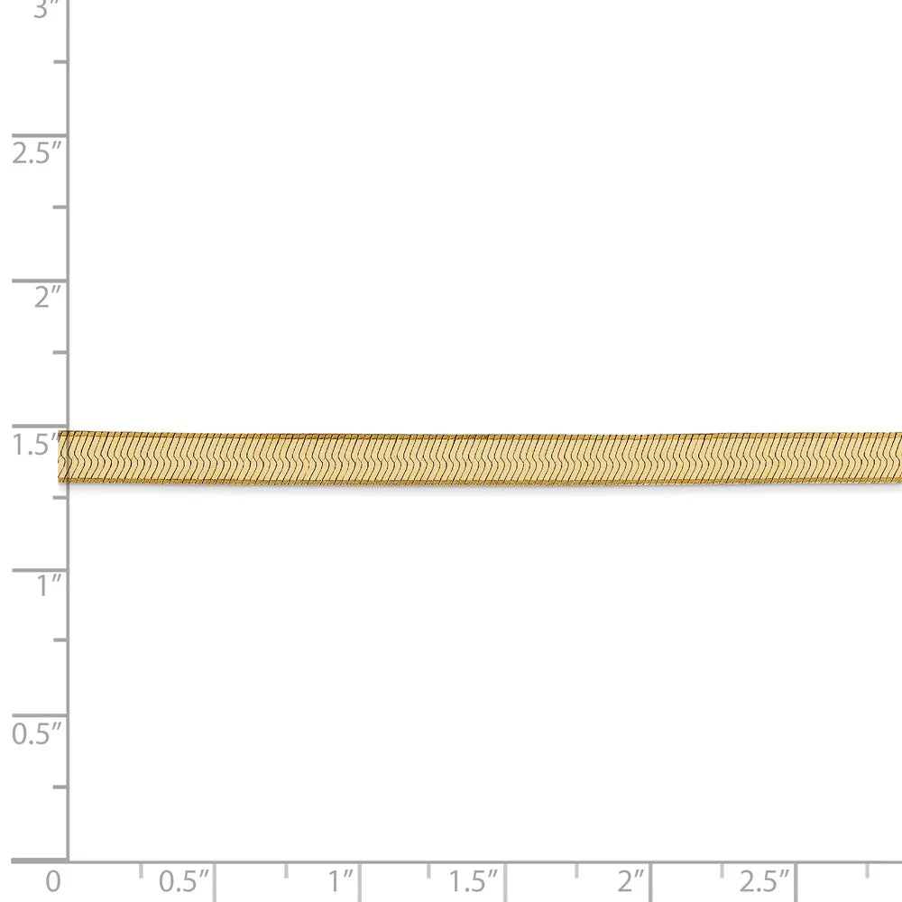 14kt Yellow Gold 4mm Herringbone Chain 16 inch Lobster Clasp T78998