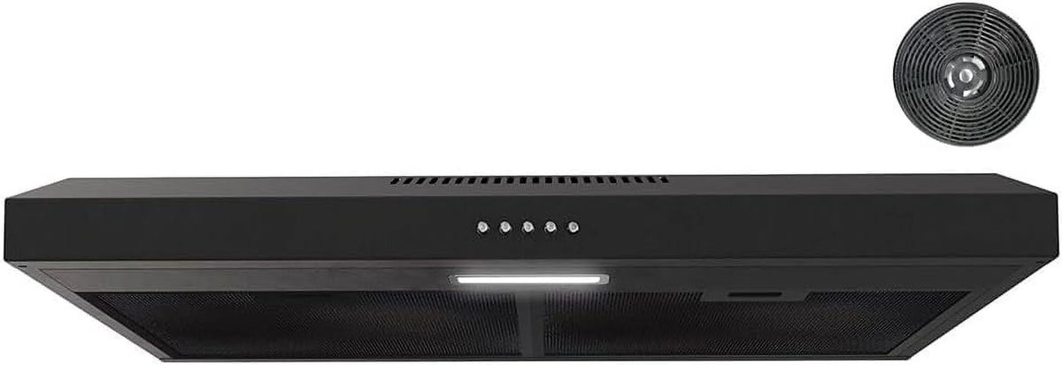 30 in. Ductless Undermount Range Hood in Grit Black with Mesh Filters R127425