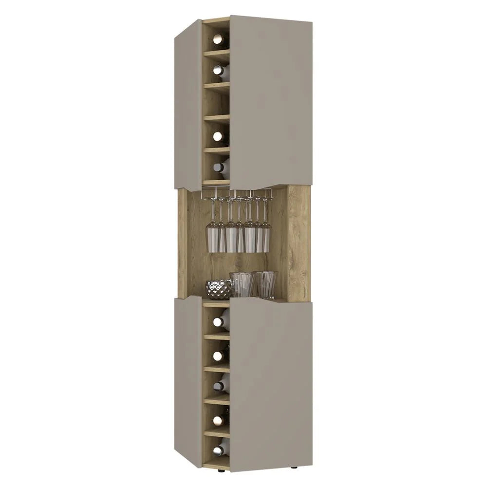 Corner Bar Cabinet Macadamia Taupe Engineered Wood U304