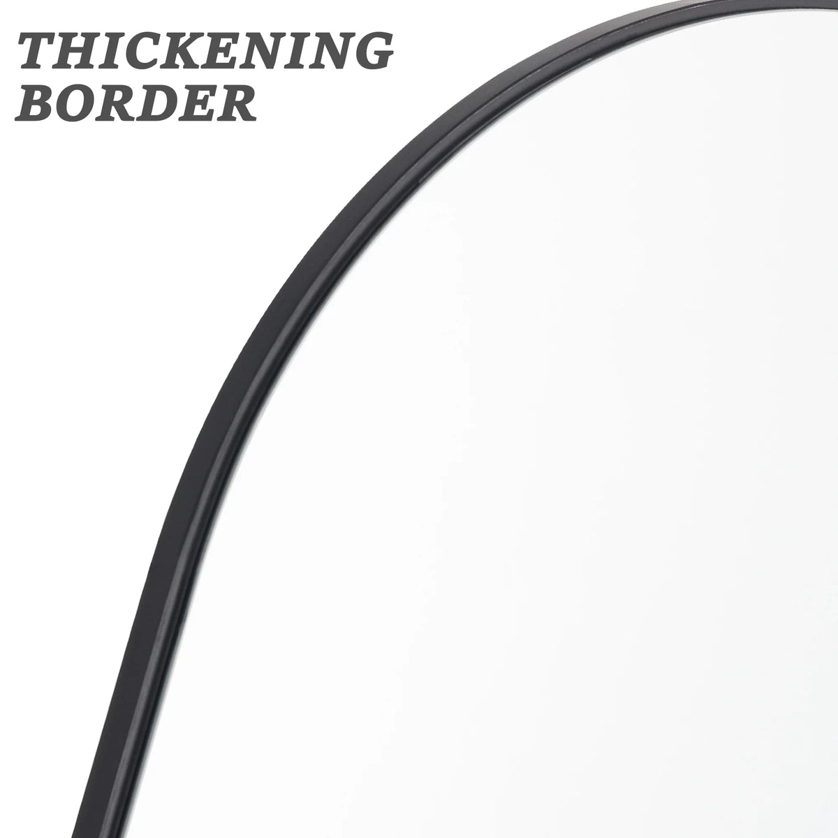 71"x31" Arched Full Length Floor Mirror with Stand Black W846456