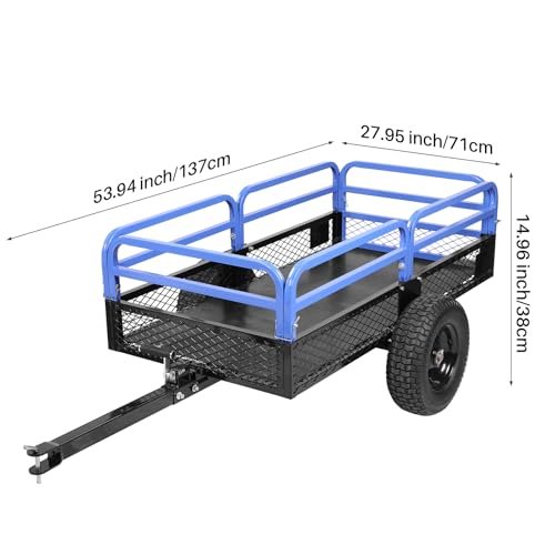 Heavy Duty Steel ATV Dump Trailer with Removable Sides and 2 Tires R714030