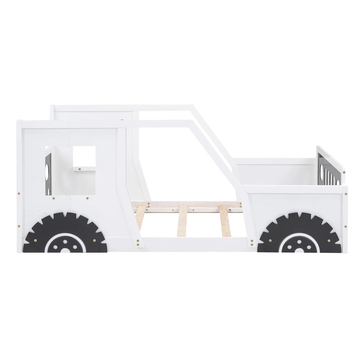 Blue Full Size Wood Car-Shaped Platform Bed D825