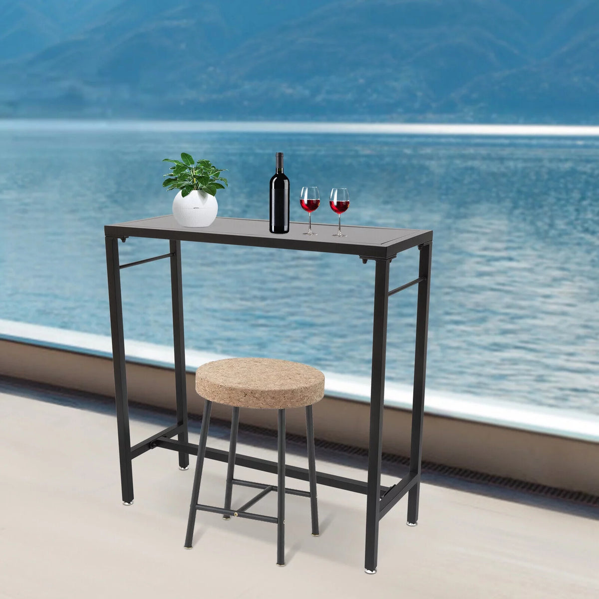 39" Black Bar Table T39966