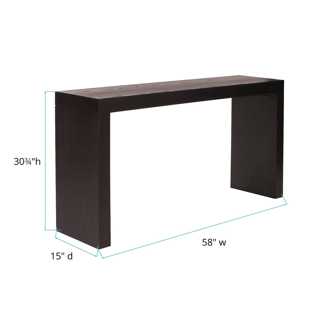 Black Wood Grain Veneer Console Table F265