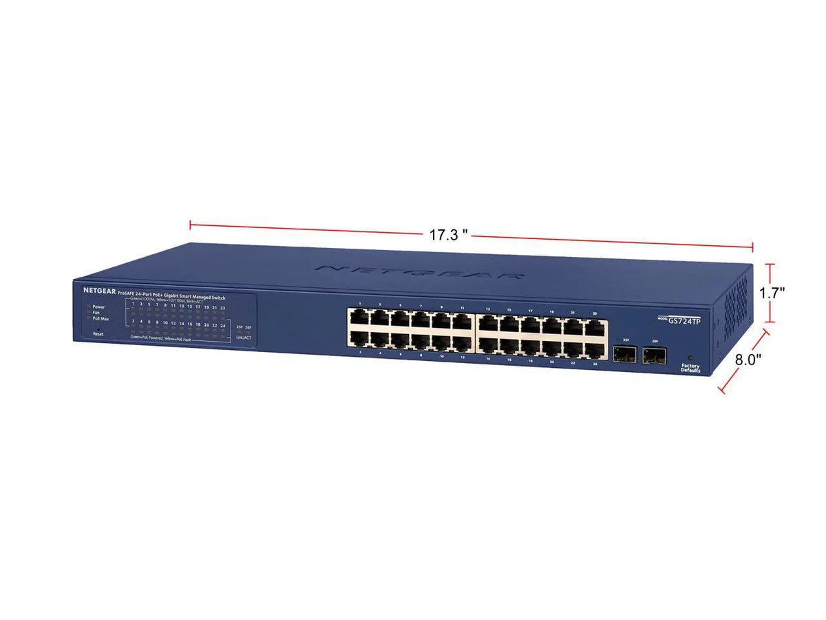 24-Port Gigabit PoE+ Smart Managed Switch with 2 SFP Ports N15484