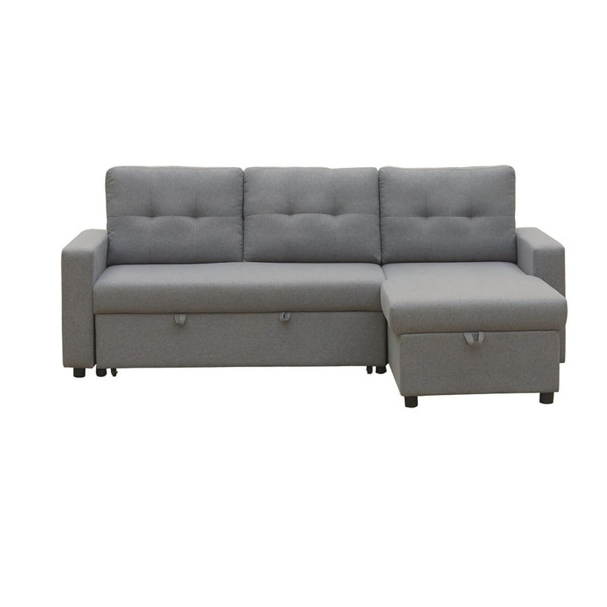 Gray Fabric Reversible Sleeper Sectional D9708