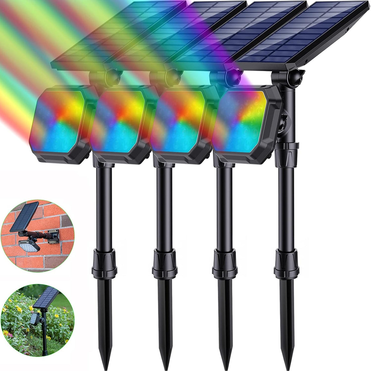 4 Pack IP65 Waterproof Solar Spot Lights Outdoor N790942