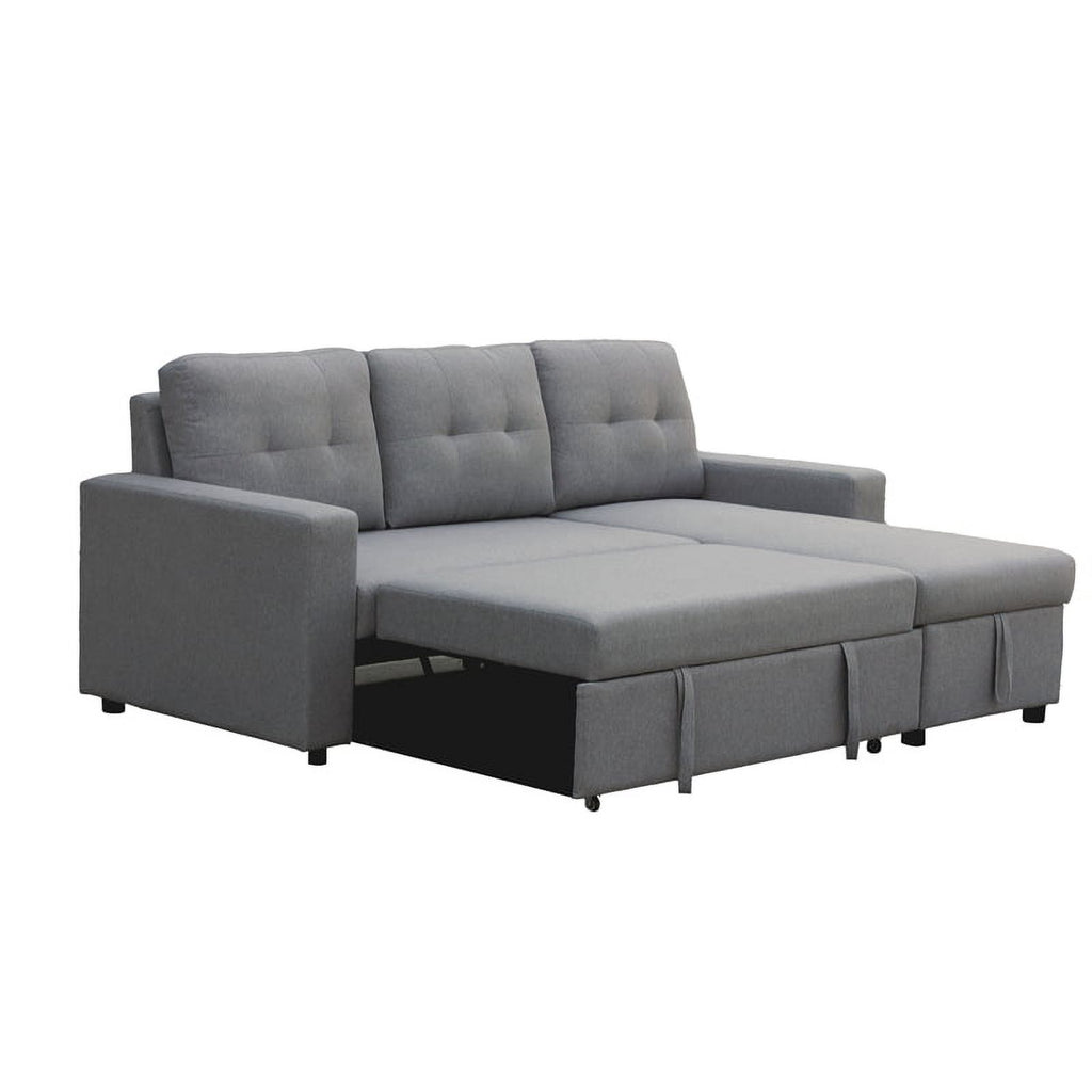 Gray Fabric Reversible Sleeper Sectional D9708