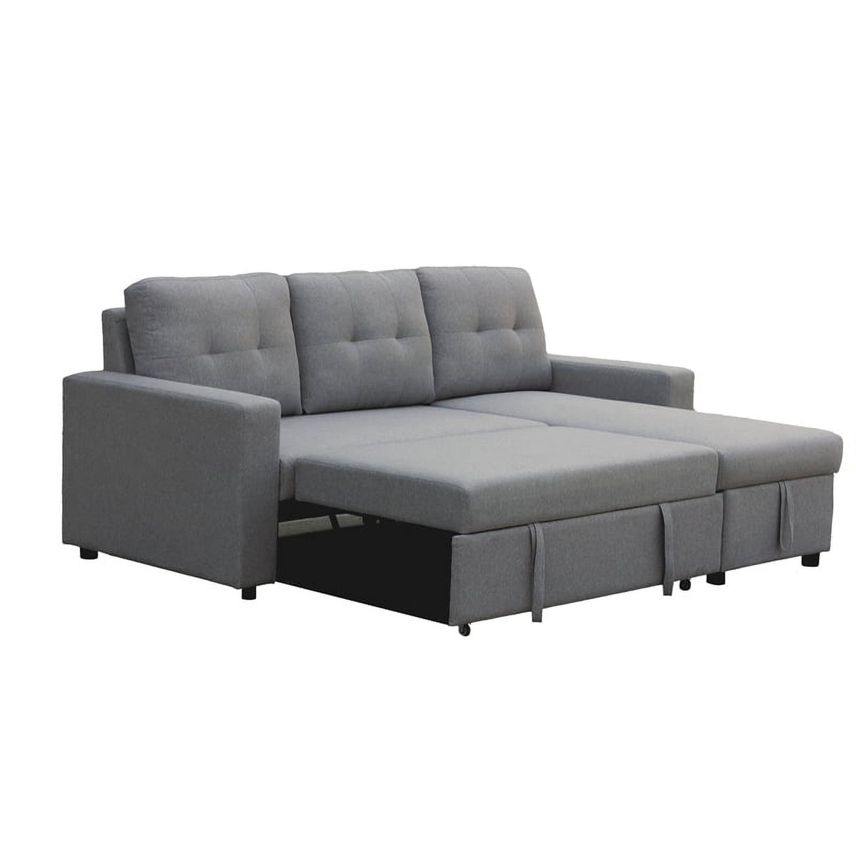 Gray Fabric Reversible Sleeper Sectional D9708