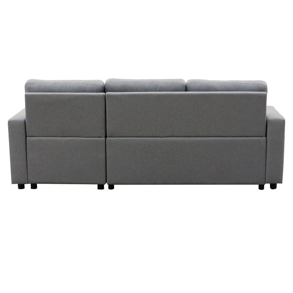 Gray Fabric Reversible Sleeper Sectional D9708