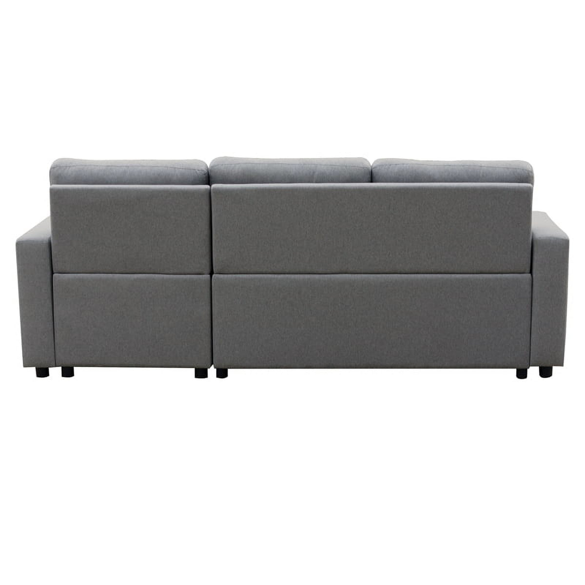 Gray Fabric Reversible Sleeper Sectional D9708