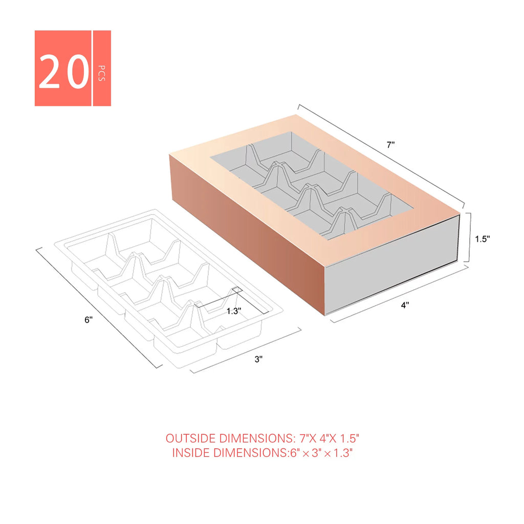 20 Pack Truffle Boxes with 8-Piece Trays F3156