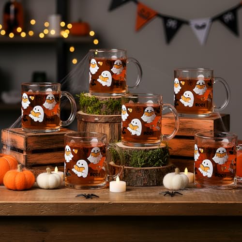 12 Pcs Halloween Ghost Glass Mugs 12 oz M8250