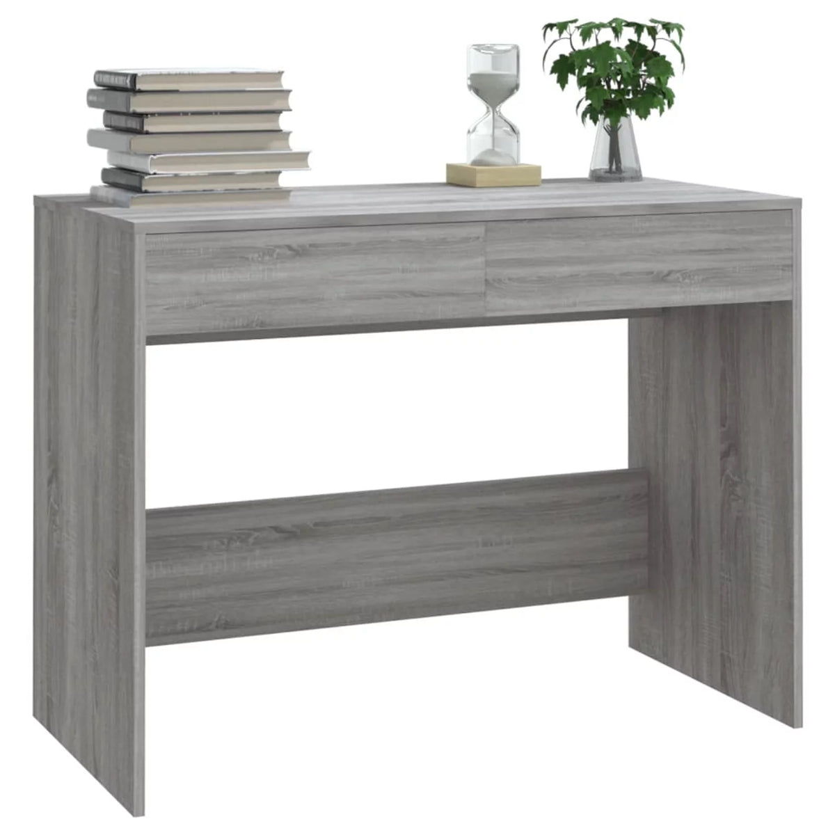 Gray Engineered Wood Writing Desk J399