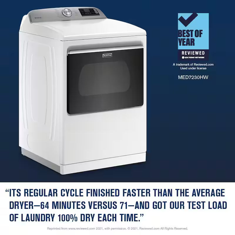 7.4 cu. ft. White Electric Vented Dryer with Steam L21860