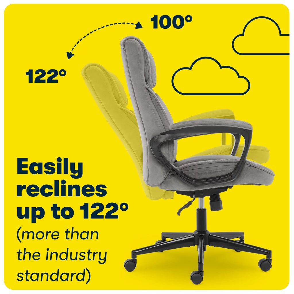 Gray Microfiber High Back Executive Office Chair with Arms I5251