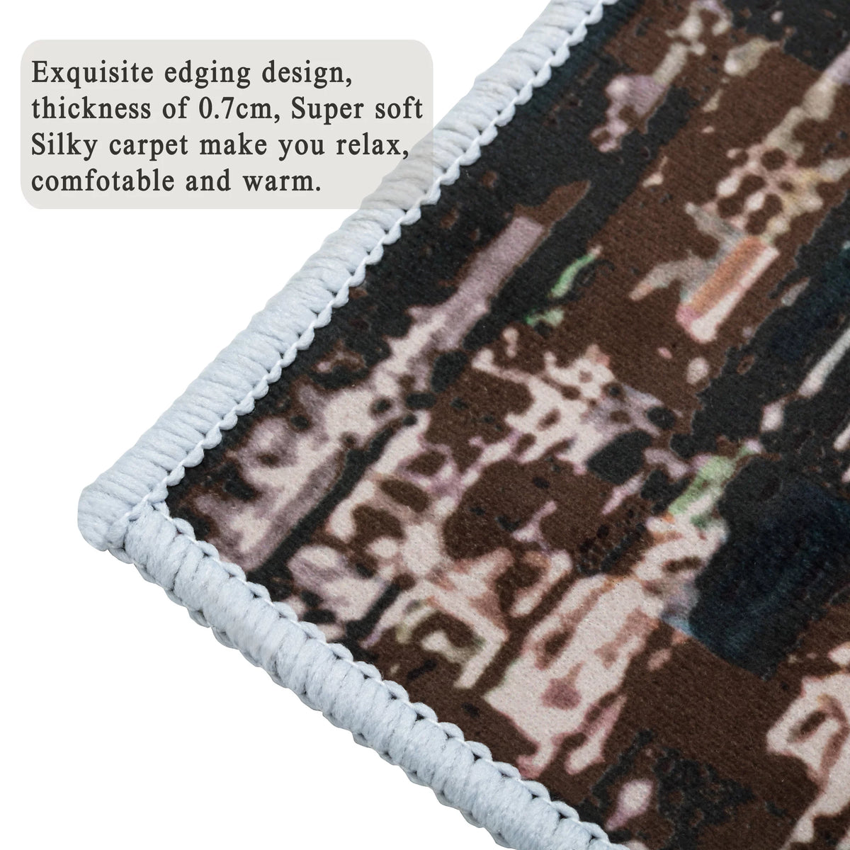 Modern Abstract Cream Blue Area Rug I832
