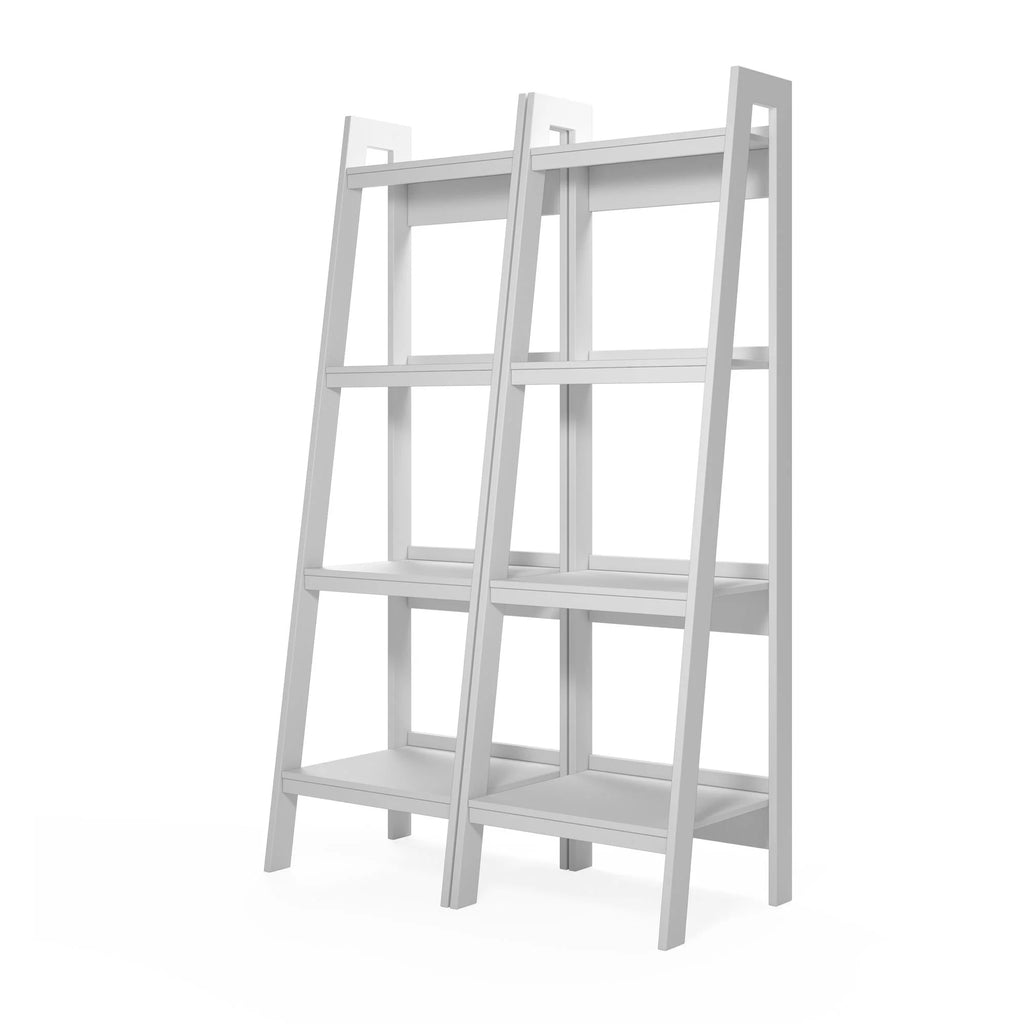 White 4 Shelf Ladder Bookcase H8276
