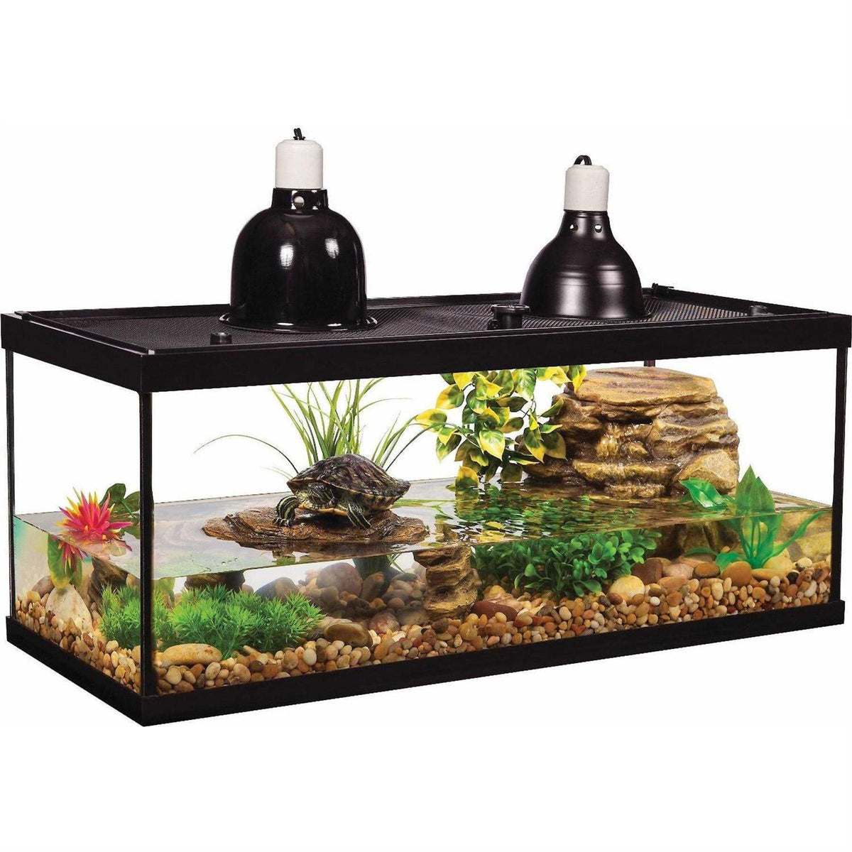 20 Gallons Aquatic Turtle Aquarium Kit with Filter And Heating Lamps D931