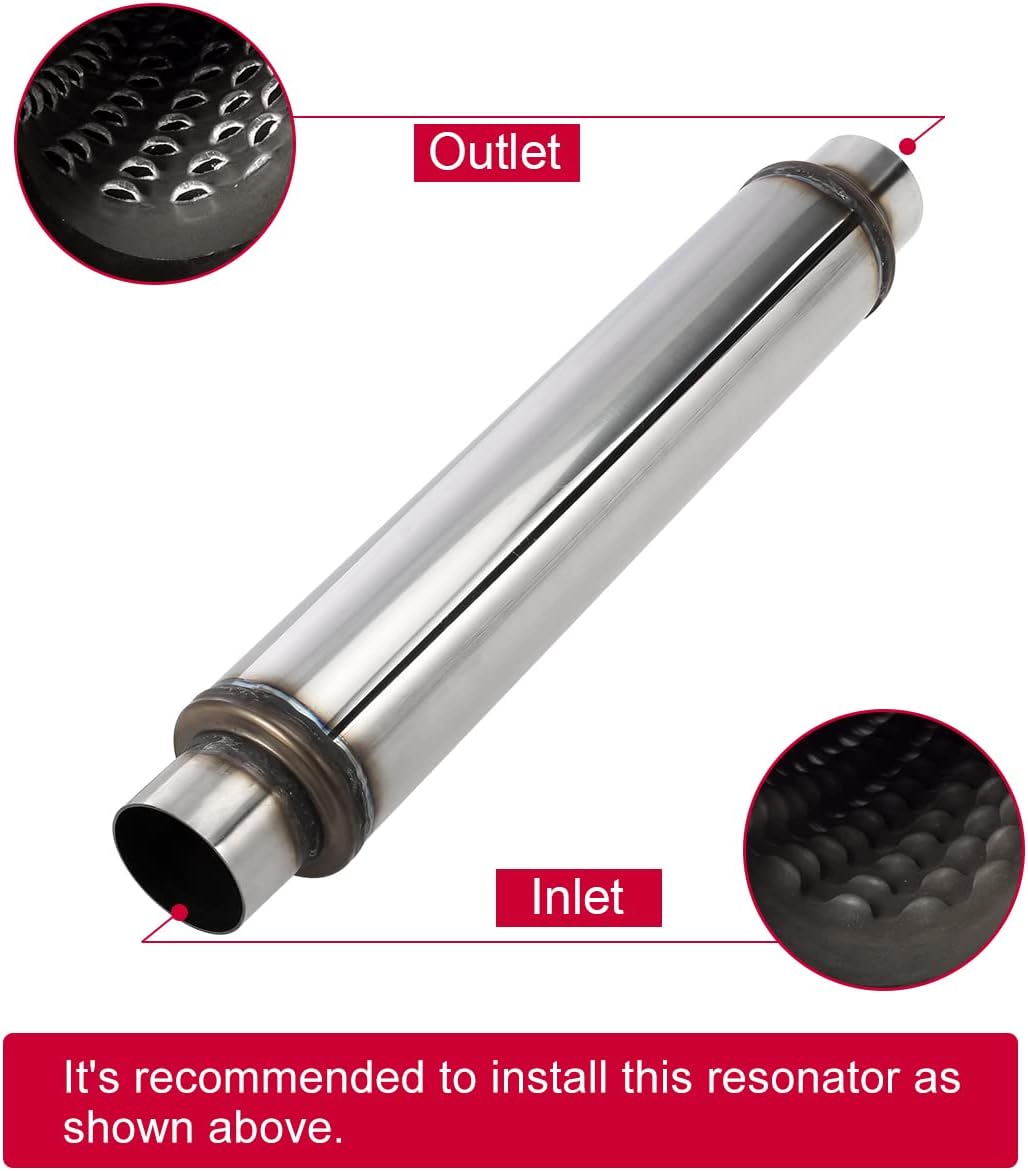 3 Inch Inlet/Outlet Exhaust Muffler Resonator, 18" Length Overall 22", Stainless Steel, Pack of 2 G4300