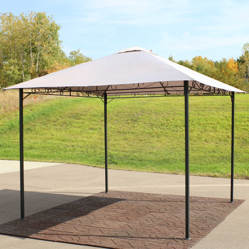 10' x 10' Steel Gazebo with Fabric Top - Gray Z812465