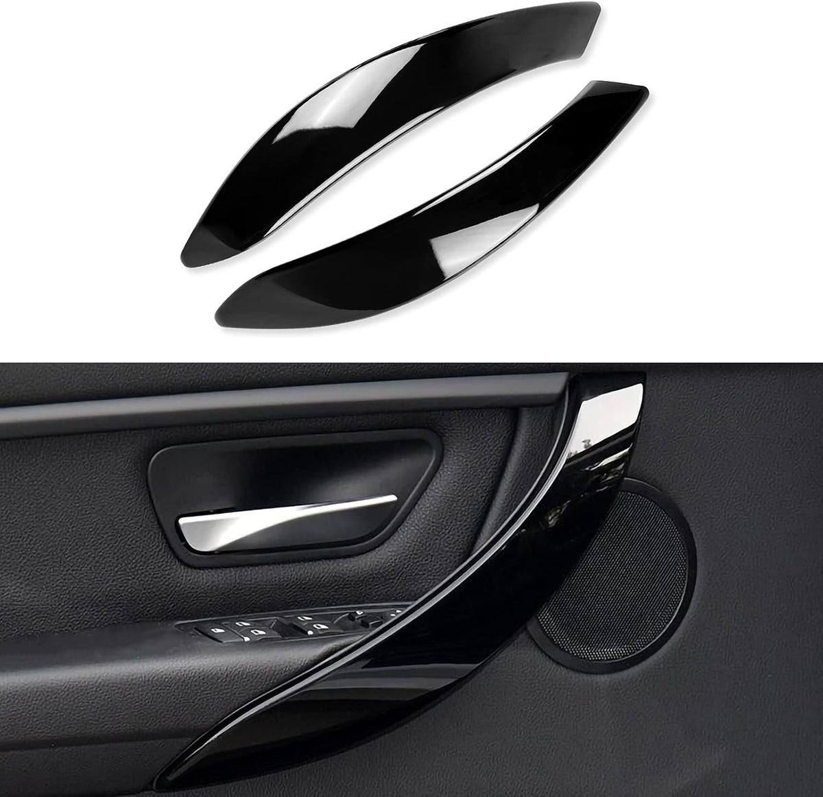 2PCS Car Door Handles Cover Sticker Decal ABS Trim (Blue) W3889
