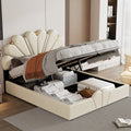 Queen Size Beige Platform Bed Q8378