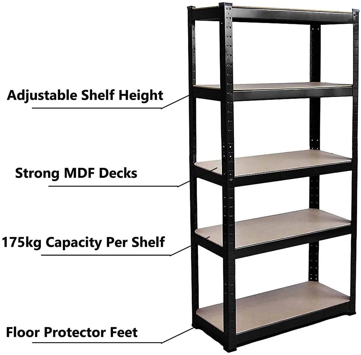 5-Tier Heavy Duty Metal Shelving Storage Unit I638