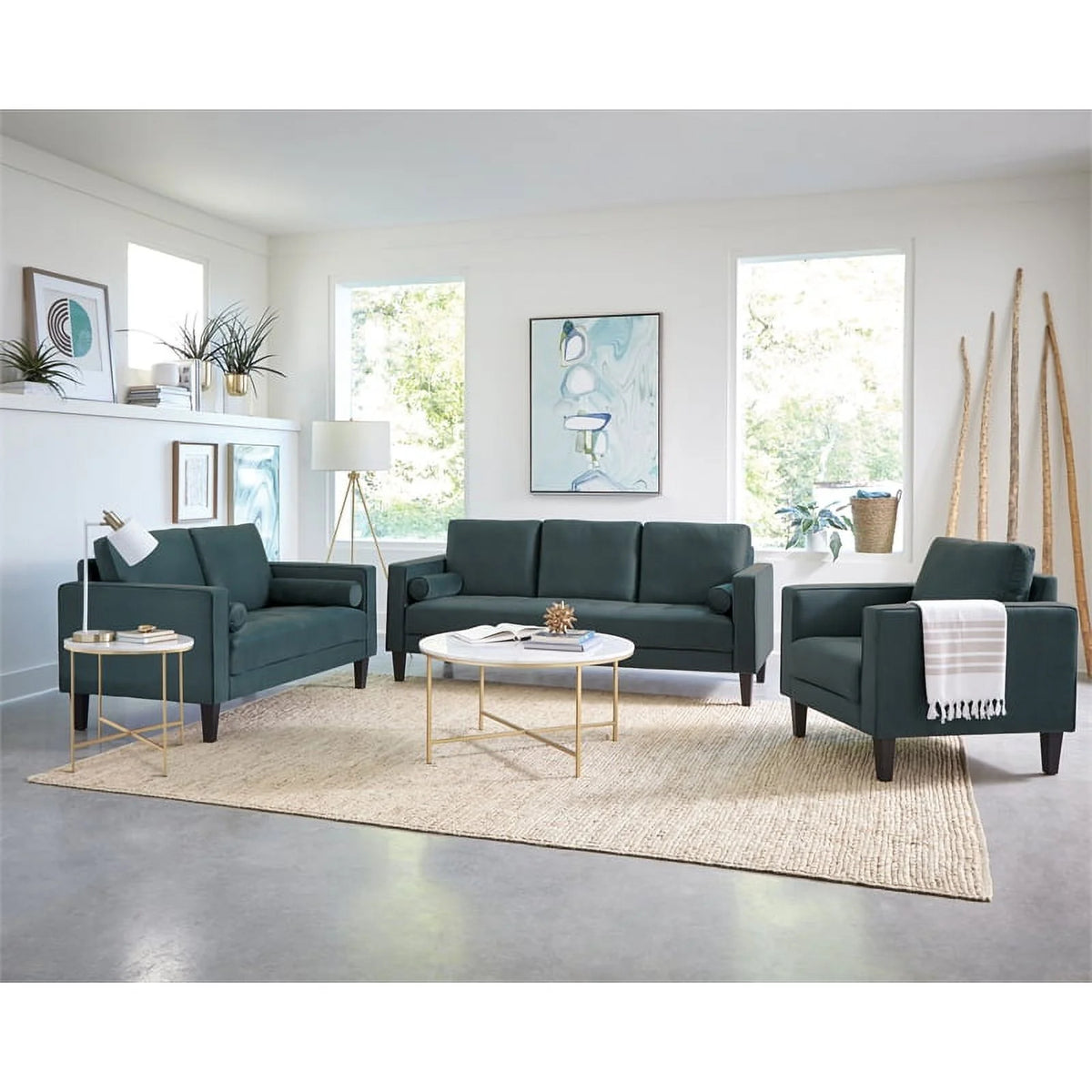 Round Marble Top End Table with X-Cross Base I856747