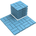 9 Pack 12"x12" Blue Plastic Interlocking Deck Tiles V2323
