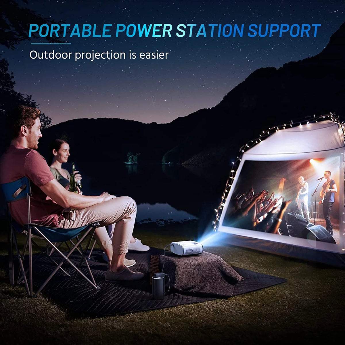 Mini Projector 1080P HD LED 200" Display Z67635