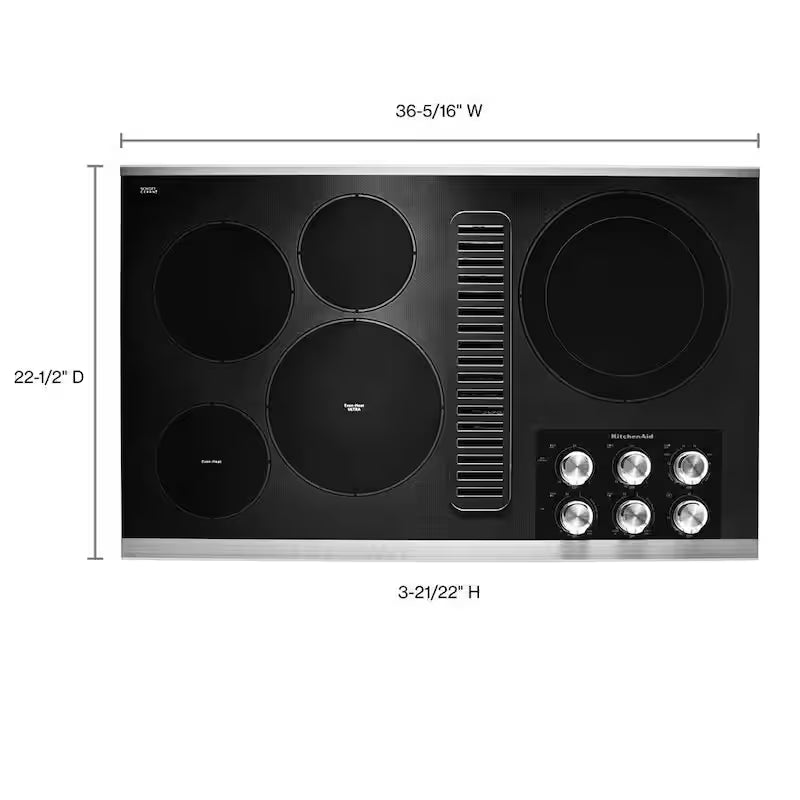 36 in. Electric Downdraft Cooktop with 5 Elements F80644