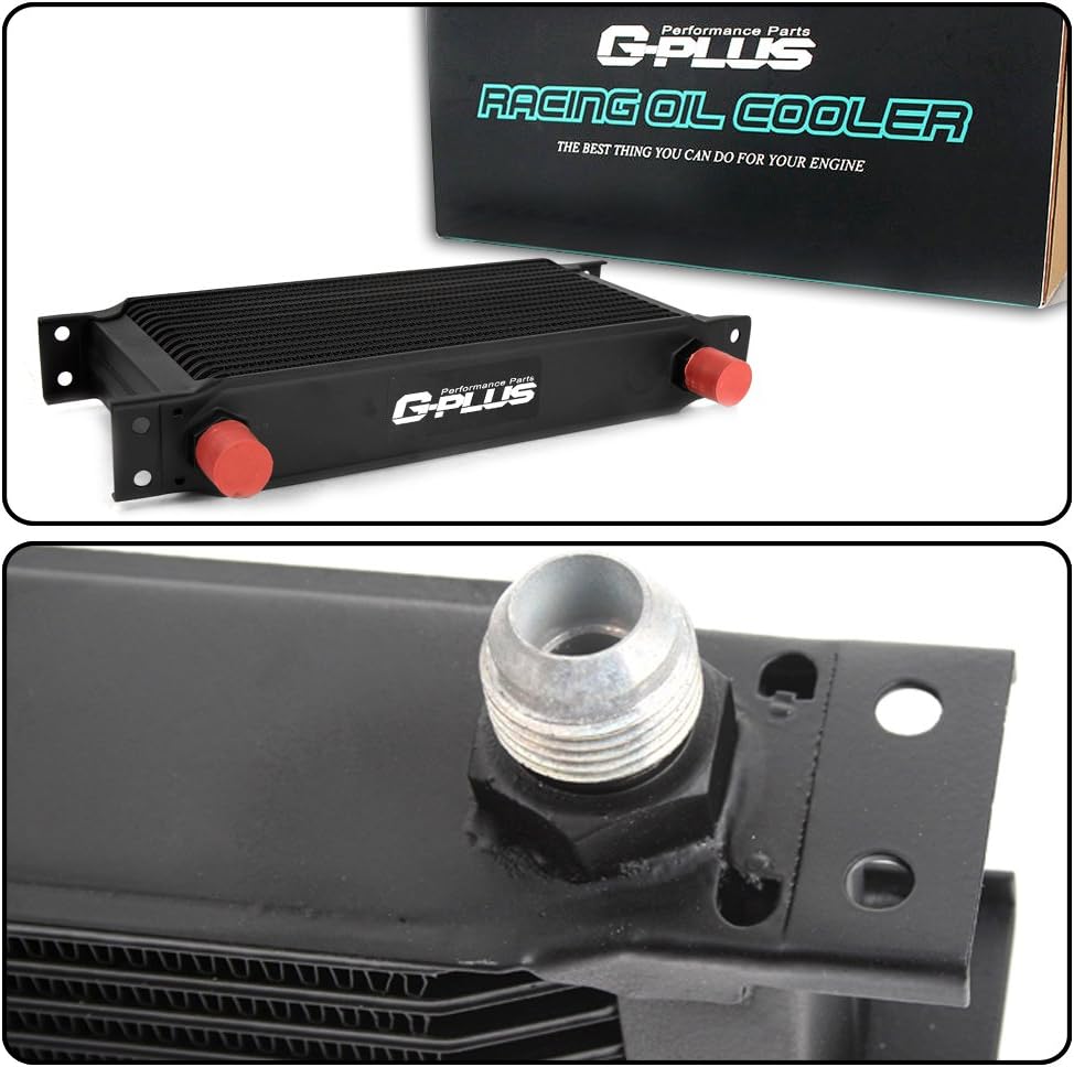 30 ROW Universal Engine Aluminum Oil Cooler Kit with 7" Electric Cooling Fan and Oil Filter Adapter Kit K846398