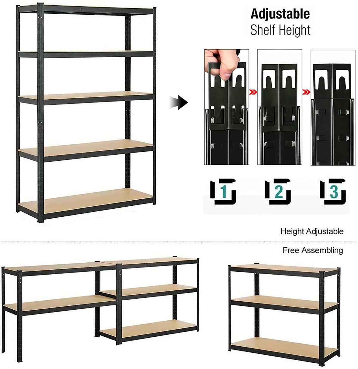 5-Tier Heavy Duty Metal Shelving Storage Unit I638
