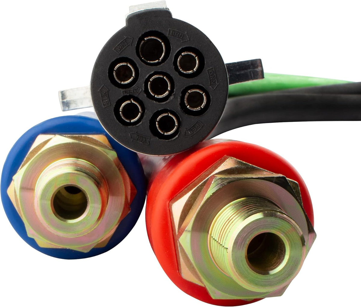 15 Ft 7 Way Truck Trailer Cable Wrap Cord ABS & Air Line Hose Assembly E487032