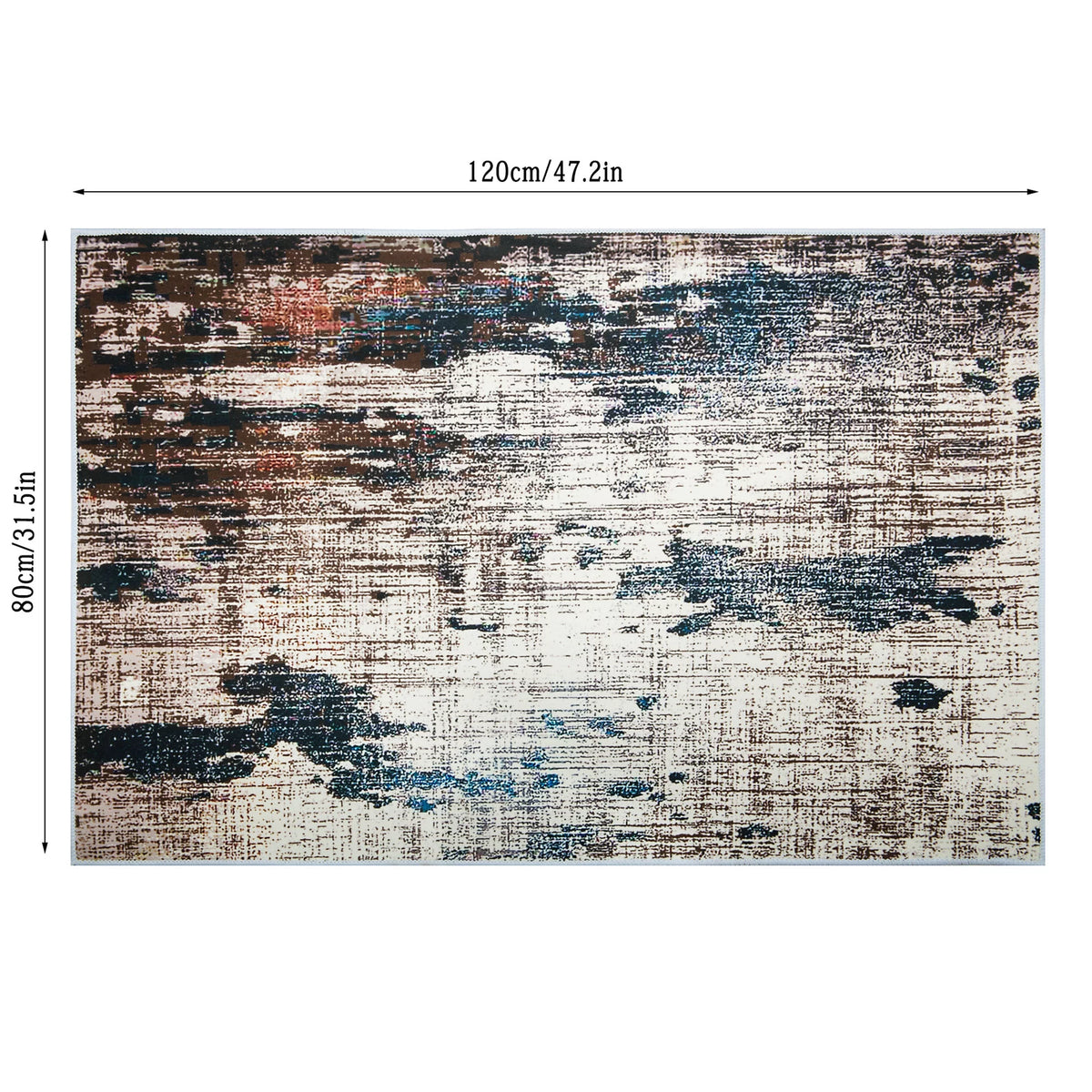 Modern Abstract Cream Blue Area Rug I832