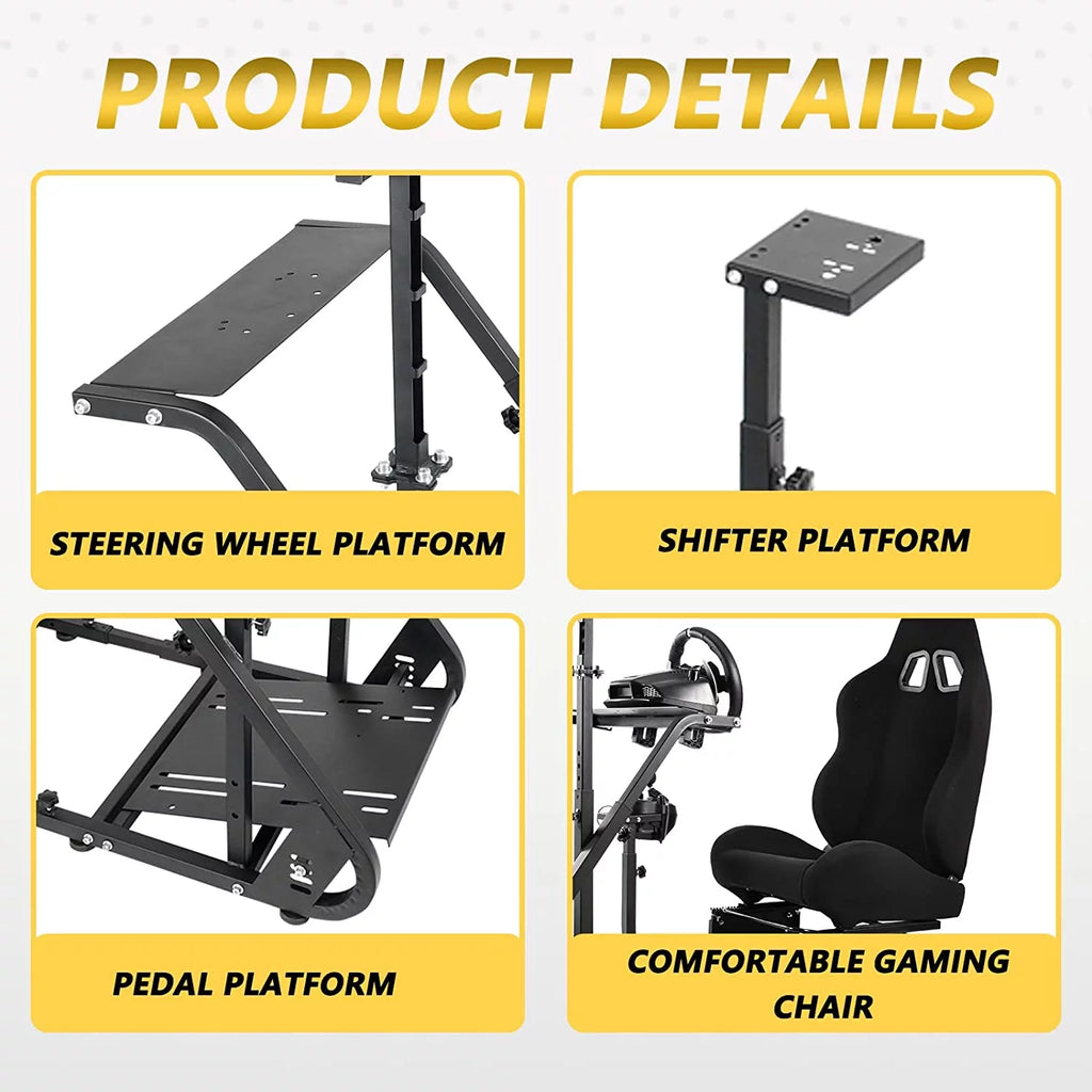 Racing Simulator Cockpit with Monitor Stand Game Seat Z31649