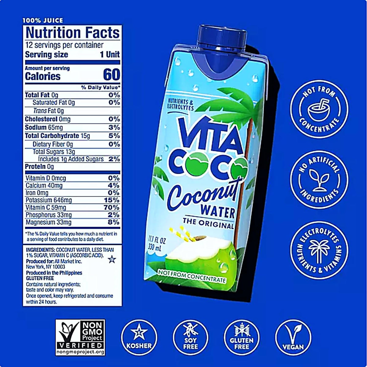 Coconut Water 11.1 Fl Oz Pack of 7 P8479