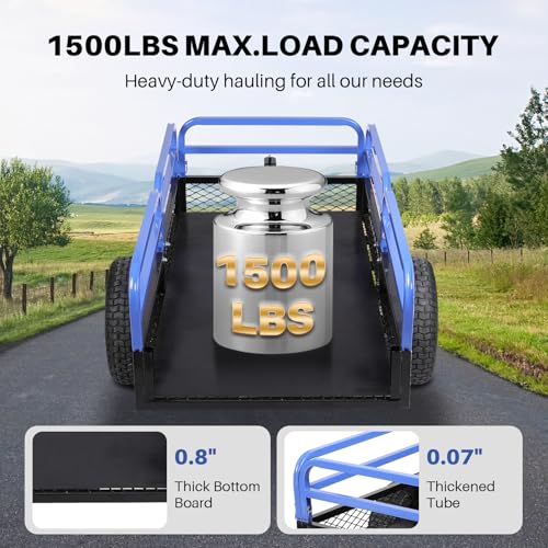 Heavy Duty Steel ATV Dump Trailer with Removable Sides and 2 Tires R714030