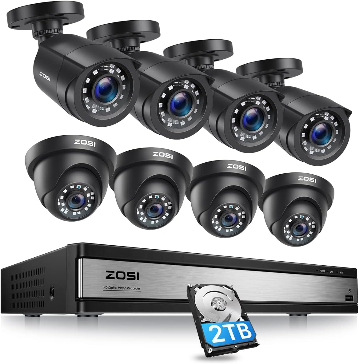 1080p 16 Channel Security Camera System with 2TB Hard Drive and 16 Bullet Cameras W315918